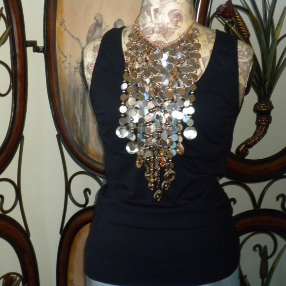 2 Tone Circles Bib Necklace - Picture 3 of 3